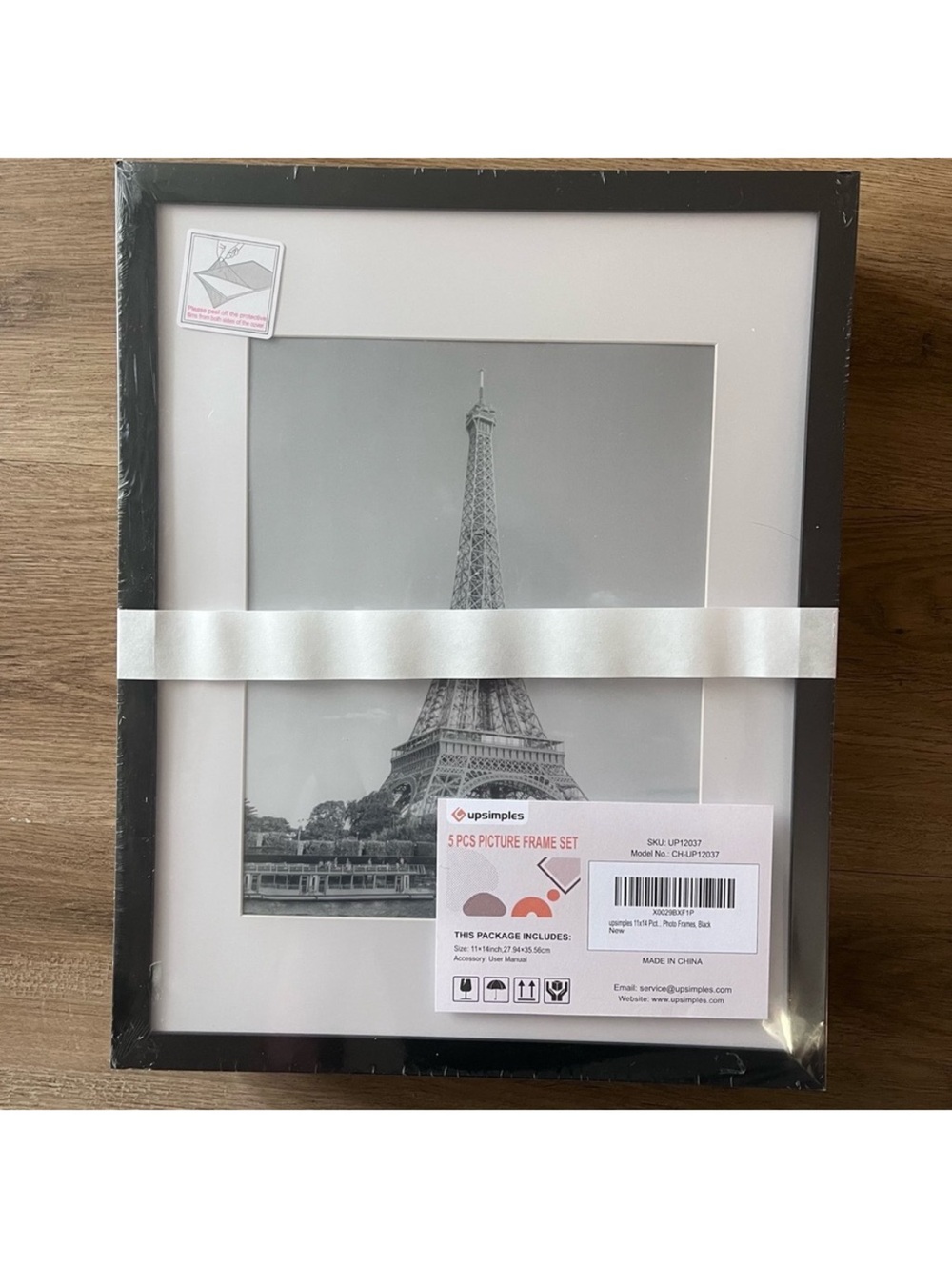 New Simple Black Frame Set of 5 with White Mat - Home Accents Picture Frames